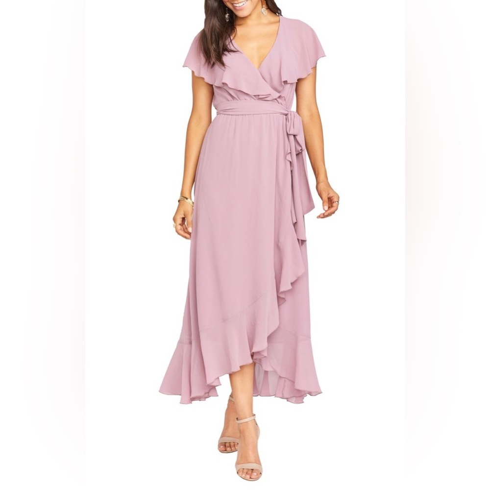Show‎ Me Your Mumu Jess Ruffle Midi Dress Pink
